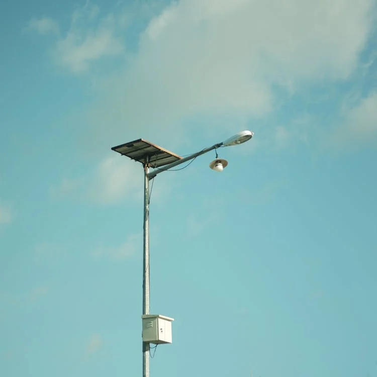Solar street light in action